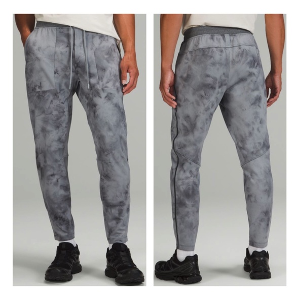 Lululemon Mens Textured Tech Pant Gray Tapered Training Running Jogger Sz L - Picture 2 of 11